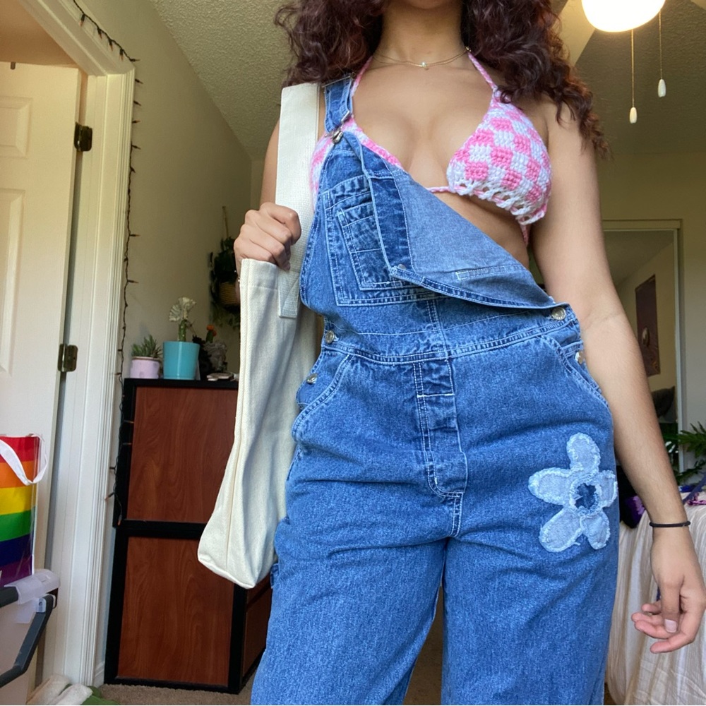 SOLD. Revolt Flower Patch Overalls in size medium